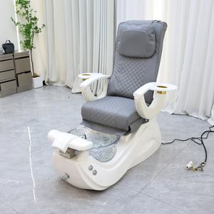 High Quality Nail Salon Equipment <b>Grey</b> Leather Salon Foot Spa <b>Chair</b> Luxury No Plumbing Electric Massage Pedicure <b>Chair</b> for Salon - Product Image 3