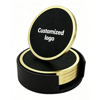 Sous-verres en cuir découpés au laser, gravés au laser, carrés, pour restaurant, bar, maison, logo personnalisé, vente en gros, qualité supérieure, design durable