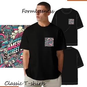 FLN <span class=keywords><strong>2026</strong></span> T-shirt Oversize di Alta Qualità 100% Cotone, Abbigliamento Streetwear con Spalle Scese, Maglietta Vintage Stampata per Uomo - Product Image 3