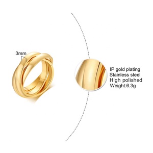 Women's Stainless Steel Pvd Plated Gold <strong>Silver</strong> Rose Triple Band Interlocked Rolling <strong>Ring</strong> <strong>Spinner</strong> Fidget <strong>Ring</strong> - Product Image 3