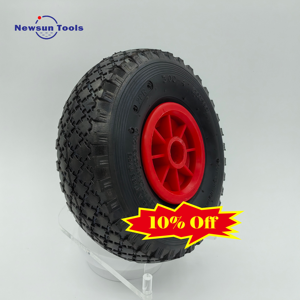 Remise d'usine 10% de réduction sur la <span class=keywords><strong>brouette</strong></span> en caoutchouc pneumatique de 10 pouces remplie d'air 3.00-4/ 260x85 pneus de chariot pédale Go Kart roues - Product Image 1