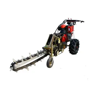 ราคาโรงงานมินิการเกษตรเดินโซ่ Trencher 15HP มินิ Trencher