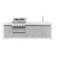 Nouvel ensemble de cuisine extérieure 2026 en acier inoxydable avec four, barbecue intégré et îlot de cuisson, meubles de cuisine extérieure avec comptoir