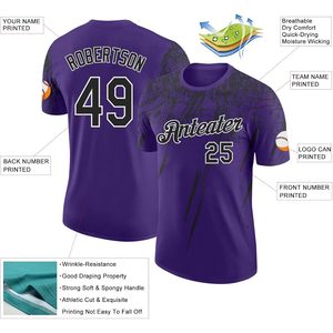 Camiseta Deportiva Personalizada de Béisbol y Sóftbol, Manga Corta, Cuello Redondo, Sublimada, Transpirable, Unisex, Nombre del Equipo 00, Personalizada para Hombre - Product Image 2