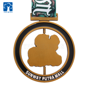 Usine personnalisée en alliage de zinc tourner médaille avec ruban - Product Image 3