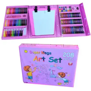 Grosir Set seni Super Mega pena warna air khusus khusus alat tulis 208 buah mainan Gambar Set pensil seni untuk anak-anak