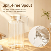 Carafe à eau, pichet à bière, carafe à boisson en plastique PC rayé incassable grande capacité pour hôtel, bar, café, extérieur, OEM, ODM