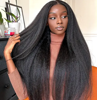 Perruques Lace Front en Cheveux Humains Afro Crépus Bouclés Vietnamiens de 10 à 30 Pouces, Cheveux Vierges, Perruque Frontale HD Transparente avec Baby Hair