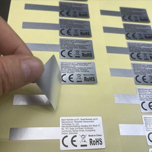 Zhongxing Power Cord Label Silver Waterproof <b>High</b> <b>Temperature</b> Resistant Sticker For Cable Warning Use - Product Image 1