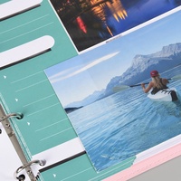 Carpeta de presupuesto personalizada A5 de alta calidad, carpeta de archivos 6x8, cubierta de cuero PU, sistema de hojas sueltas, encuadernación en espiral, almacenamiento para álbum de fotos