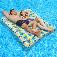 Cama Inflable Doble de PVC Reforzado para Protección Ambiental, con Orificios en Forma de Hoja, para Adultos, Entretenimiento Acuático y Deportes
