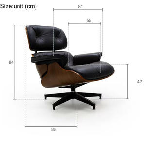 Fauteuil de relaxation individuel en cuir de style moderne, pivotant, avec repose-pieds, pour salon, balcon, marron, fauteuil de sieste - Product Image 6