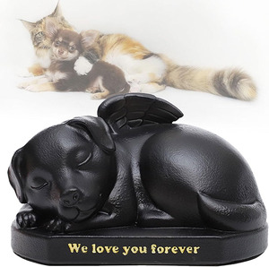 Polireçine Çevre Dostu Klasik Siyah Evcil Hayvan Melek Kanadı Küllük Kutusu Köpekler ve Kediler İçin Anıt Kremasyon Kutusu - Product Image 2