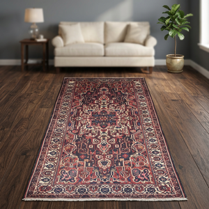 One of the Kind Hand-Knotted <b>Wool</b> Rug-Luxurious Vintage Design Non-Slip Low Pile 9'3 X 5'1 Artisan <b>Crafted</b> Qom Origin - Product Image 3