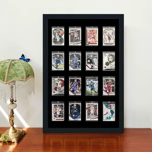 Solid Wood Trading Card Display Frame Wall Mountable Showcase for Sports NBA Yu-Gi-Oh Cards Collection Storage <b>Box</b> - Product Image 4