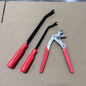 Jeu de pinces pour clips de voiture, 3 pièces, en acier à haute teneur en carbone, outil de démontage automobile, tournevis, barre de levier - Product Image 3