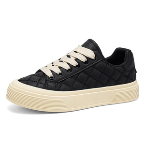 2026 New Men's Sneakers Low <b>Top</b> Leather Upper Korean Style Plaid Fashion Shoes Casual All-match Wear-resistant Sports Shoes - Product Image 1