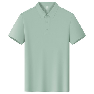 เสื้อโปโลโพลีเอสเตอร์ผู้ชายสีพื้นแขนสั้นชุดทำงานสวมใส่ได้ทุกวัน - Product Image 4