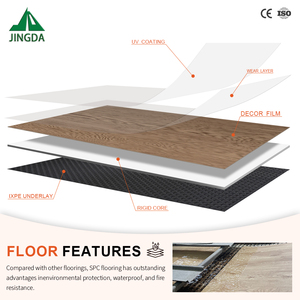 Plancher SPC à clipser résistant à l'eau et antidérapant, robuste, 6 mm, 20 mil, facile à nettoyer, durable, pour salle de sport, hôtel, bureau, commerce, restaurant - Product Image 4