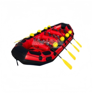 Fabricant chinois de radeaux gonflables de grande taille pour 11 personnes, rouge et noir, 480 cm, avec pagaies - Product Image 5