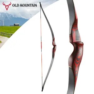 Old Mountain Little Hawk Vermelho Laminado De Madeira 20Lbs 42 Polegada Juventude Arcos Arco e flecha Arco E Flecha Para Crianças