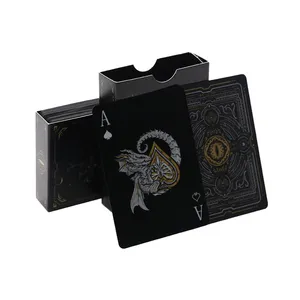 Shenzhen Best Poker Deck Holographic Card Luxury Custom Printing Eco-Friendly German Black Core Playing Cards Game With Tin box