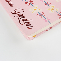 Carnet à spirale A4 américain grand format, motif dentelle de jardin, esthétique pastel mignonne, 100 feuilles, couverture en papier, impression numérique, cadeau