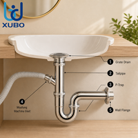 Siphon en P universel anti-odeur et anti-colmatage pour machine à laver, tuyau de vidange de lavabo de buanderie