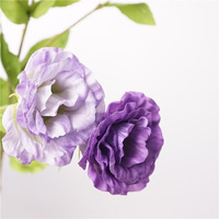 Fleurs artificielles de Lisianthus et de Gentiane de Prairie à toucher réel, hydratantes, de haute qualité, pour la décoration événementielle (vente en gros)