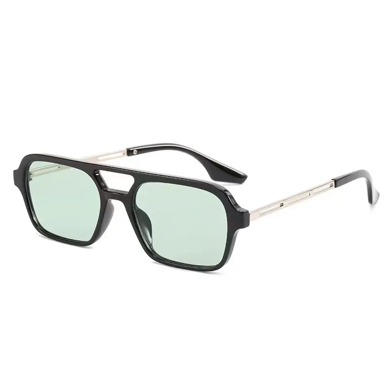 Óculos de sol masculino de feixe duplo, óculos de sol com desconto direto da fábrica, design piloto oco da moda, 2024, imperdível