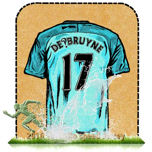 Camiseta <span class=keywords><strong>de</strong></span> Fútbol Retro Kevin <span class=keywords><strong>Bruyne</strong></span> Unisex <span class=keywords><strong>de</strong></span> Manga Corta, 100% Poliéster, Antibacteriana, <span class=keywords><strong>de</strong></span> Secado Rápido y Transpirable - Product Image 1