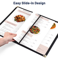 Pochettes de menu étanches en PVC transparent format lettre (8,5 x 11 pouces) pour 4 pages, 8 vues, pour restaurants et menus alimentaires