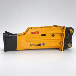 Marteau brise-roche hydraulique SOOSAN SB131 de type boîte avec burins, flexibles, boîte à outils et bouteille d'azote pour excavatrice 30-38T - Product Image 1