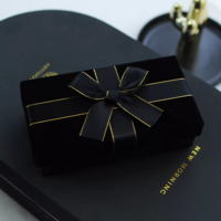 Boîtes cadeaux rigides en velours noir de luxe avec fermeture magnétique pour Noël, l'Aïd, Diwali, les mariages, les bagues, les colliers, les bracelets