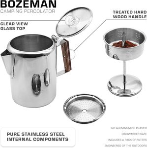 Nuova Tendenza 2026: <span class=keywords><strong>Caffettiera</strong></span> Americana in Acciaio Inox con 9 Tazze, Design Classico, Strumenti per Barista, Macchina da Caffè per Campeggio - Product Image 2