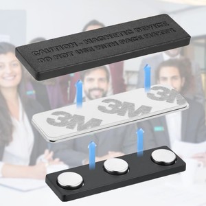 Hot bán chủ sở hữu huy hiệu nam châm với chất kết dính ủng hộ hình chữ nhật từ thẻ tên - Product Image 3