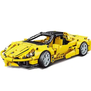 Samtoy 391 pezzi assemblaggio Puzzle fai da te auto da corsa meccanica tirare indietro auto giocattolo sportive Building Block Car per bambini