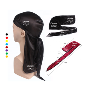 Low MOQ Men Women Hair Accessories Wholesale <strong>Silk</strong> <strong>Durag</strong> With Customized logo - Product Image 1