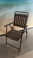 Chaise pliante en tube d'acier durable et imperméable, design simple, siège en plastique, pour jardin, salon et extérieur – Vente en gros