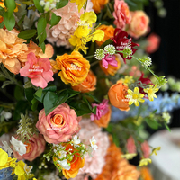 Arche de fleurs artificielles en soie rose et orange pour anniversaire de mariage Sunwedding avec structure métallique, taille et couleur personnalisables, décoration