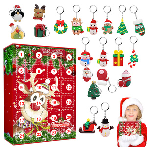 New Design Christmas Eve Advent Calendar Packaging Gift Boxes With Surprised Key Chain Gifts