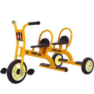 Высокое качество, Детский Двухместный трехколесный велосипед, ручной складной игрушечный автомобиль для От 2 до 4 лет, модель для двоих детей - Product Image 1