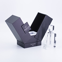 Boîte d'emballage de parfum haut de gamme à double ouverture magnétique, finition mate, doublure en éponge, carton personnalisable pour articles de luxe