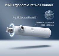 Lime à ongles électrique rechargeable par USB avec lumière LED, coupe-ongles automatique pour chats et chiens, accessoires de toilettage pour animaux de compagnie