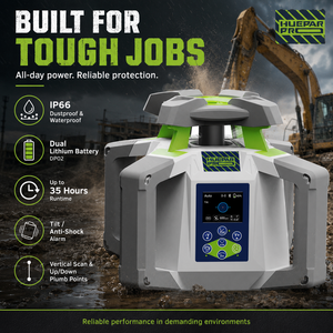 Niveau laser rotatif professionnel <span class=keywords><strong>Huepar</strong></span> Pro RL450HVG3-2S 400m avec double batterie au lithium, fonction de suivi automatique, inclinaison/anti-choc - Product Image 4