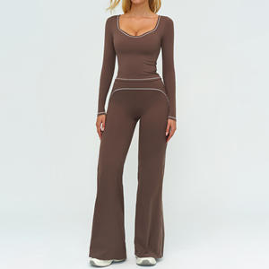 Conjunto Deportivo de 2 Piezas de Último Diseño para Mujer, Ropa Deportiva de Yoga, Informal, Suave, de Alta Calidad, con Logotipo Personalizado - Product Image 6