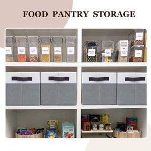 Grands paniers de rangement pour étagères, paniers décoratifs pliables, organiseurs de placard en tissu et bacs de rangement avec poignées - Product Image 5