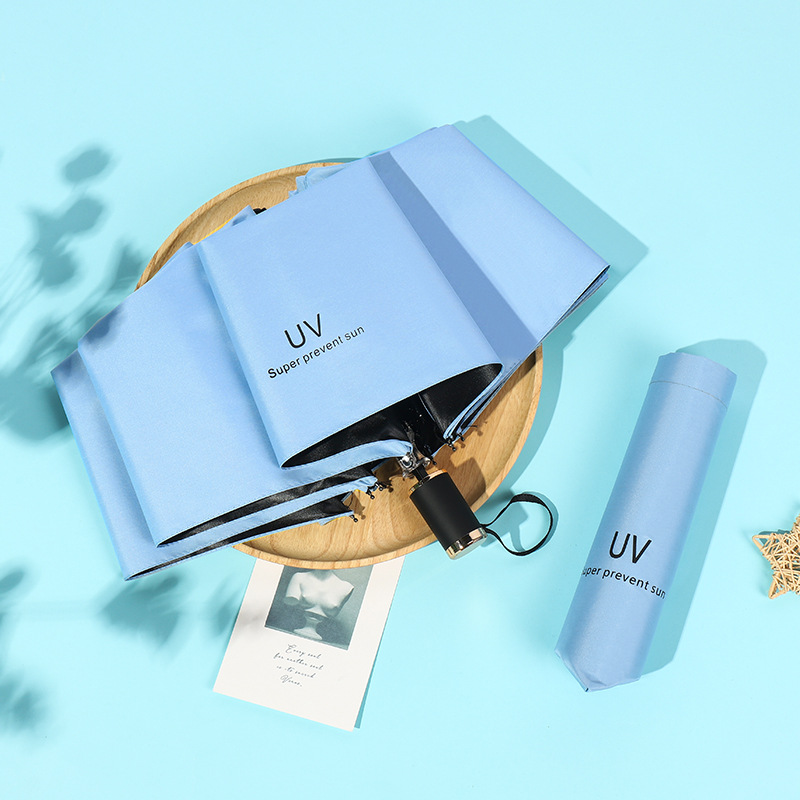 Портативный мини-зонт Baby Blue с 5-кратной ручкой, карманный размер, диаметр 100 см