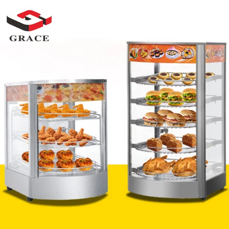 Grace-equipamiento para aperitivos, calentador de pan, pollo y pizza, escaparate de calentamiento de alimentos
