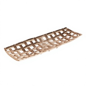Bandeja de Servir Dorada Tejida, Plato de Metal Pesado con Textura Fundida, Artículo de Vajilla para Cocina y Comedor en Stock - Product Image 5
